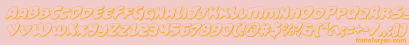 Funnypages3Dital-Schriftart – Orangefarbene Schriften auf rosa Hintergrund