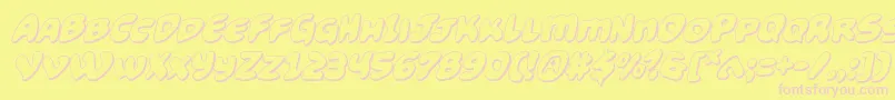 Funnypages3Dital Font – Pink Fonts on Yellow Background