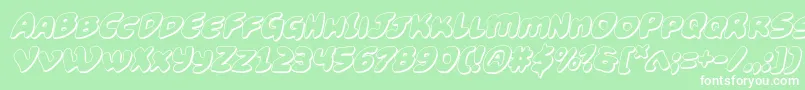 Funnypages3Dital Font – White Fonts on Green Background