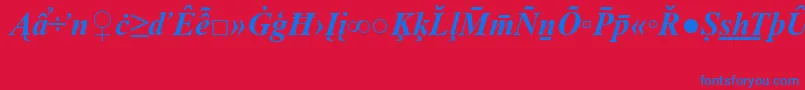 フォントTimesNewRomanSpecialG2BoldItalic – 赤い背景に青い文字