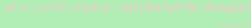 フォントTimesNewRomanSpecialG2BoldItalic – 緑の背景にピンクのフォント