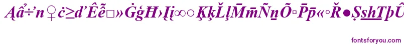 TimesNewRomanSpecialG2BoldItalic-fontti – violetit fontit valkoisella taustalla