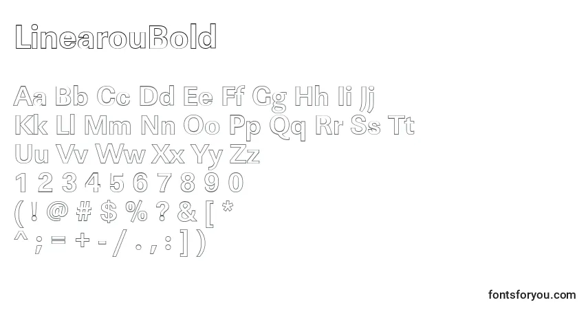 Fuente LinearouBold - alfabeto, números, caracteres especiales