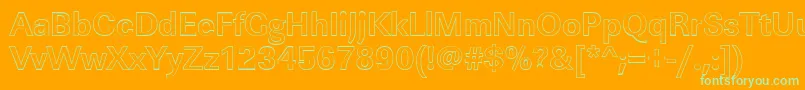 LinearouBold-Schriftart – Grüne Schriften auf orangefarbenem Hintergrund