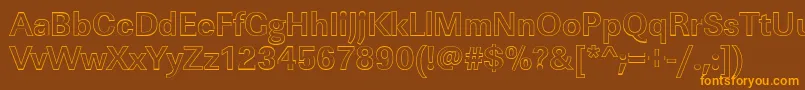 Więcej informacji o czcionce LinearouBold Czcionka LinearouBold – pomarańczowe czcionki na brązowym tle