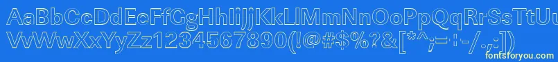 LinearouBold Font – Yellow Fonts on Blue Background