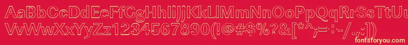 LinearouBold-Schriftart – Gelbe Schriften auf rotem Hintergrund