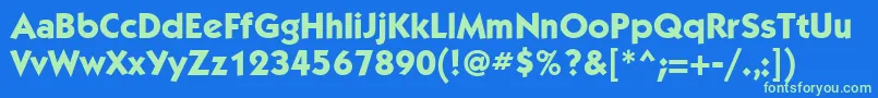 KabelmediumttBold Font – Green Fonts on Blue Background