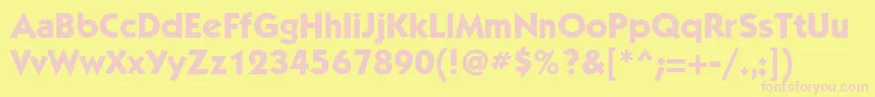 フォントKabelmediumttBold – ピンクのフォント、黄色の背景