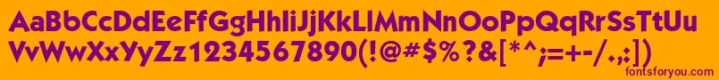 KabelmediumttBold-fontti – violetit fontit oranssilla taustalla