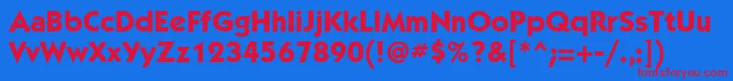 KabelmediumttBold-Schriftart – Rote Schriften auf blauem Hintergrund