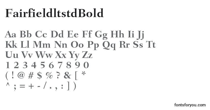 Шрифт FairfieldltstdBold – алфавит, цифры, специальные символы