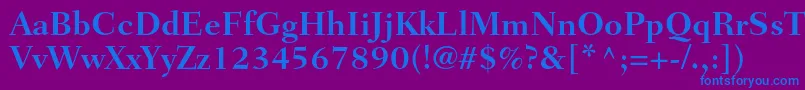 フォントFairfieldltstdBold – 紫色の背景に青い文字