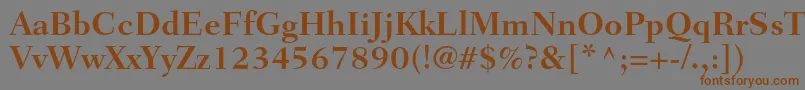 フォントFairfieldltstdBold – 茶色の文字が灰色の背景にあります。