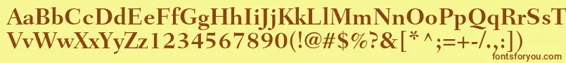 Шрифт FairfieldltstdBold – коричневые шрифты на жёлтом фоне