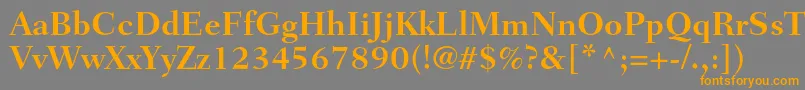 フォントFairfieldltstdBold – オレンジの文字は灰色の背景にあります。