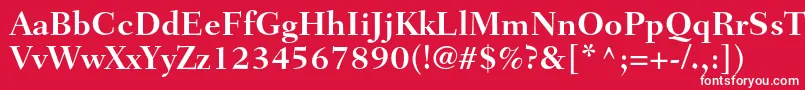 フォントFairfieldltstdBold – 赤い背景に白い文字