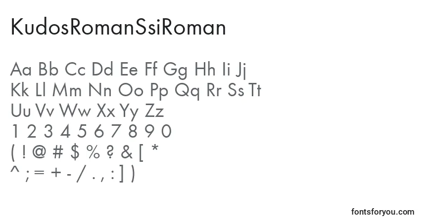 KudosRomanSsiRoman-fontti – aakkoset, numerot, erikoismerkit