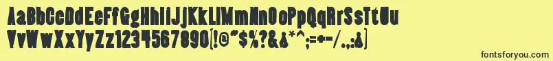 Almonteink Font – Black Fonts on Yellow Background