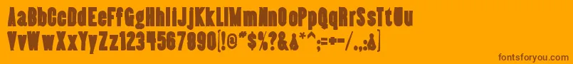 Almonteink-Schriftart – Braune Schriften auf orangefarbenem Hintergrund