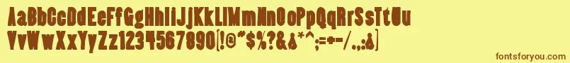 Almonteink-fontti – ruskeat fontit keltaisella taustalla