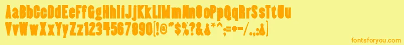 Almonteink Font – Orange Fonts on Yellow Background