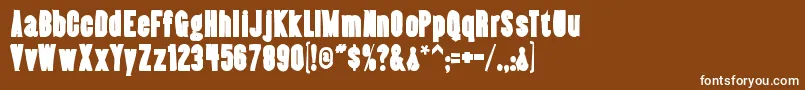 Almonteink-fontti – valkoiset fontit ruskealla taustalla