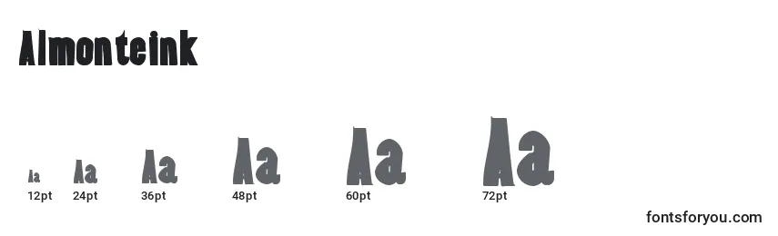 Размеры шрифта Almonteink