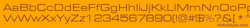 EurostileextendedRomanDtc-Schriftart – Braune Schriften auf orangefarbenem Hintergrund