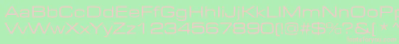 フォントEurostileextendedRomanDtc – 緑の背景にピンクのフォント