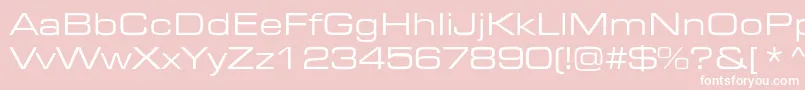 フォントEurostileextendedRomanDtc – ピンクの背景に白い文字