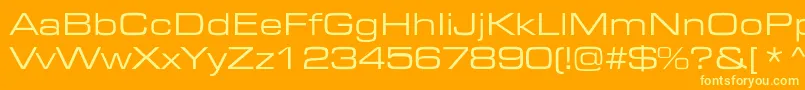 EurostileextendedRomanDtc-Schriftart – Gelbe Schriften auf orangefarbenem Hintergrund