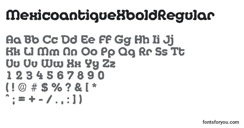 Czcionka MexicoantiqueXboldRegular – alfabet, cyfry, specjalne znaki