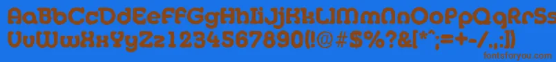 フォントMexicoantiqueXboldRegular – 茶色の文字が青い背景にあります。