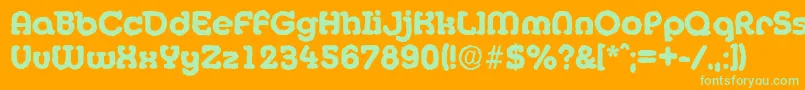 MexicoantiqueXboldRegular Font – Green Fonts on Orange Background