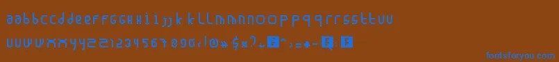 Madura-Schriftart – Blaue Schriften auf braunem Hintergrund