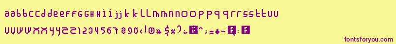 Fonte Madura – fontes roxas em um fundo amarelo