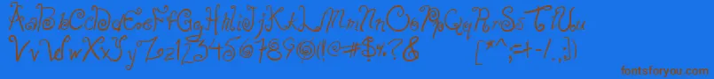 Sugarbush10v-Schriftart – Braune Schriften auf blauem Hintergrund