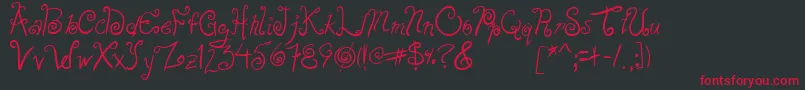 Sugarbush10v Font – Red Fonts on Black Background