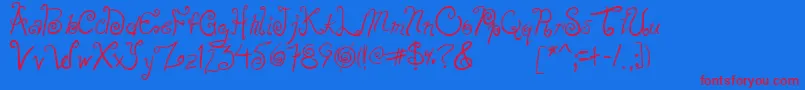 Sugarbush10v Font – Red Fonts on Blue Background