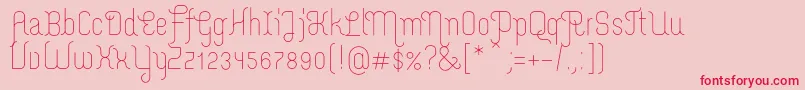 MerijntjeLight-Schriftart – Rote Schriften auf rosa Hintergrund