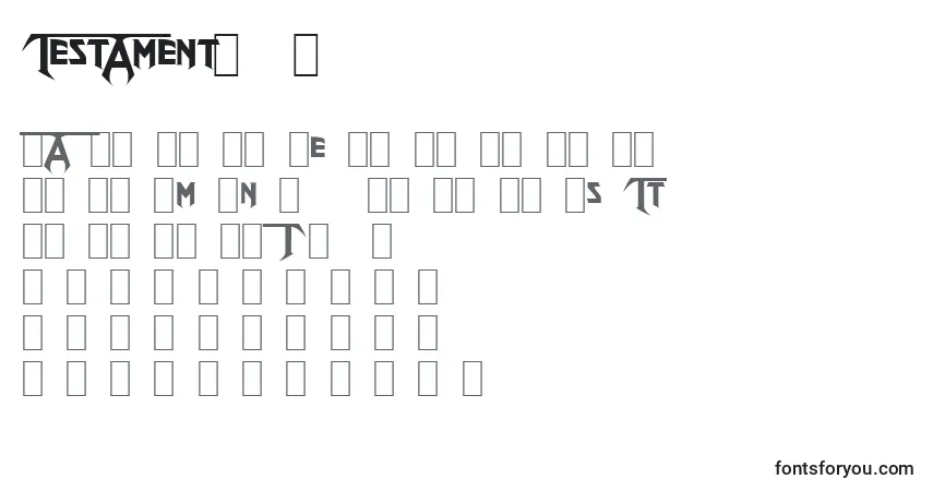 Шрифт TestamentLogo – алфавит, цифры, специальные символы