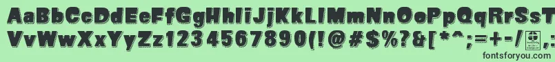 SuperSevenShadowedDemo Font – Black Fonts on Green Background