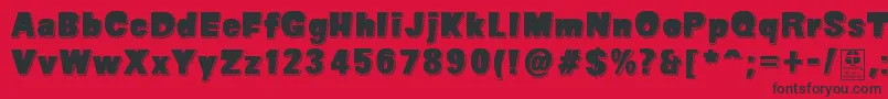 SuperSevenShadowedDemo Font – Black Fonts on Red Background