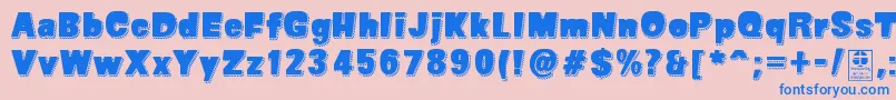 SuperSevenShadowedDemo Font – Blue Fonts on Pink Background