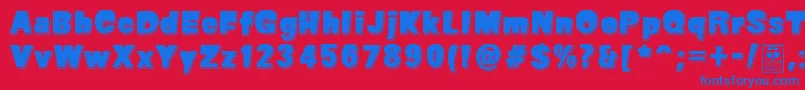 SuperSevenShadowedDemo Font – Blue Fonts on Red Background