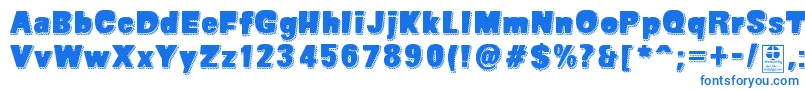 SuperSevenShadowedDemo Font – Blue Fonts on White Background