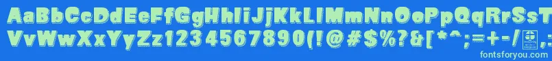 SuperSevenShadowedDemo Font – Green Fonts on Blue Background