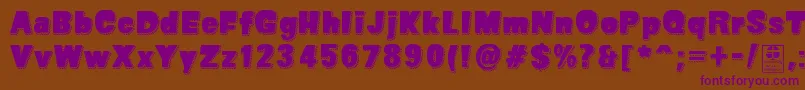 SuperSevenShadowedDemo Font – Purple Fonts on Brown Background
