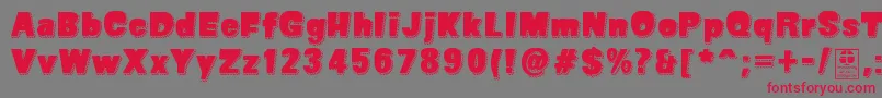 SuperSevenShadowedDemo-Schriftart – Rote Schriften auf grauem Hintergrund